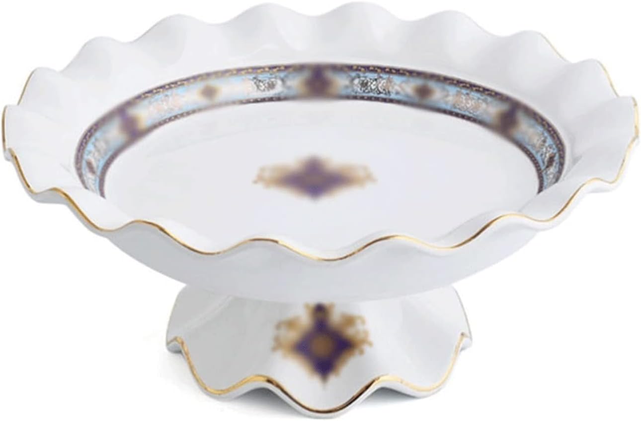 Fruit Bowl Ceramic Trays Fruit Racks Cake Stands Living Room Coffee Table Decoration, Fruit Platters Snack Plates, White
