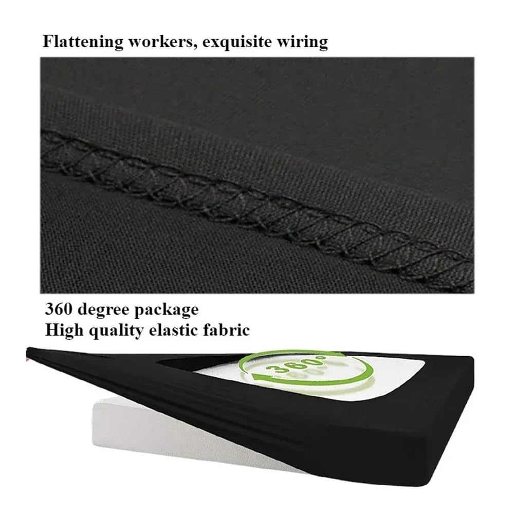 Boxspring-Abdeckung um Bettkasten, Matratzenschutz, 4 Seiten, elastisches Bettkasten-Set für Doppelbett, Doppelbett, Queen-Size-Bett, King-Size-Bett (dunkelgrau, King-Size-Bett: 200 x 200 cm)
