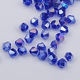 DIY 4mm 1000pcs granel facetado bicono cristal cuentas de cristal con caja de contenedores para hacer joyas (azul oscuro AB)