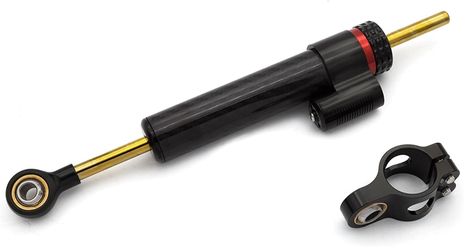 Motorcycle Steering Damper 250mm 345mm CNC Carbon Fiber Steering Dampers Stabilizer Electric Scooter Damper Kit Accessories(250mm)