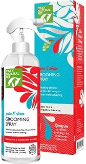 Only Natural Pet Pure and Clean Gentle Grooming Spray for Dogs - Green Tea and Mandarin Orange Scent - 8 Fl Oz