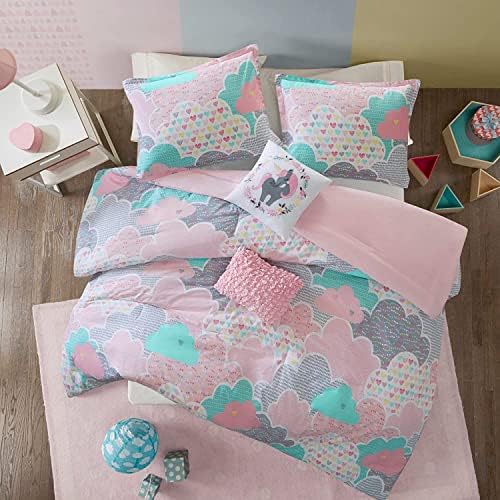 Urban Habitat Kids Comforter Vibrant Fun and Playful Unicorn Print Down Alternative All Season Children Bedding-Set, Girls Bedroom Décor, Twin/Twin XL, Cloud Pink with 2 dec pillows