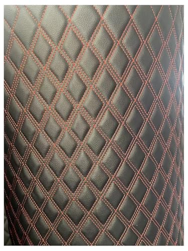 Tissu matelassé simili cuir noir diamant 1.6x5m pour garnissage auto et tête de lit