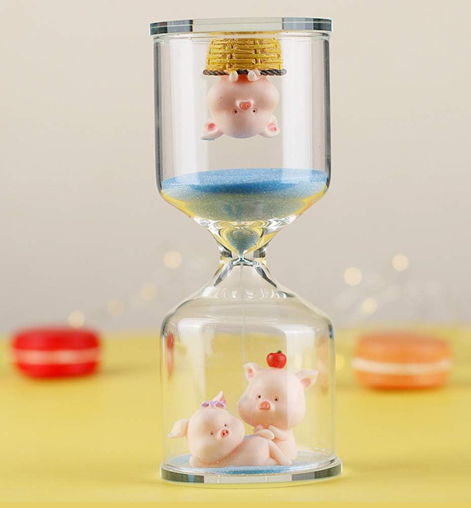 Falytemow 30 Minutes Hourglass Green Farm Sand Timer Desktop Decoration for Kitchen School Teaching (Tiger, 30 Minutes)