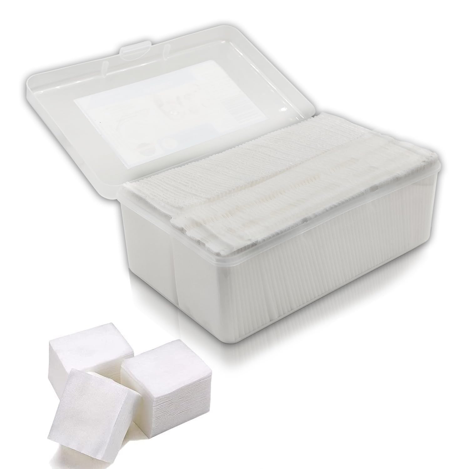 Makeup Cotton Pads, Facial Eye Makeup Remover Pads, Natural Premium Square Cotton Puff, Double-Side Save Water Soft Gentle Makeup Tools 500 Pcs