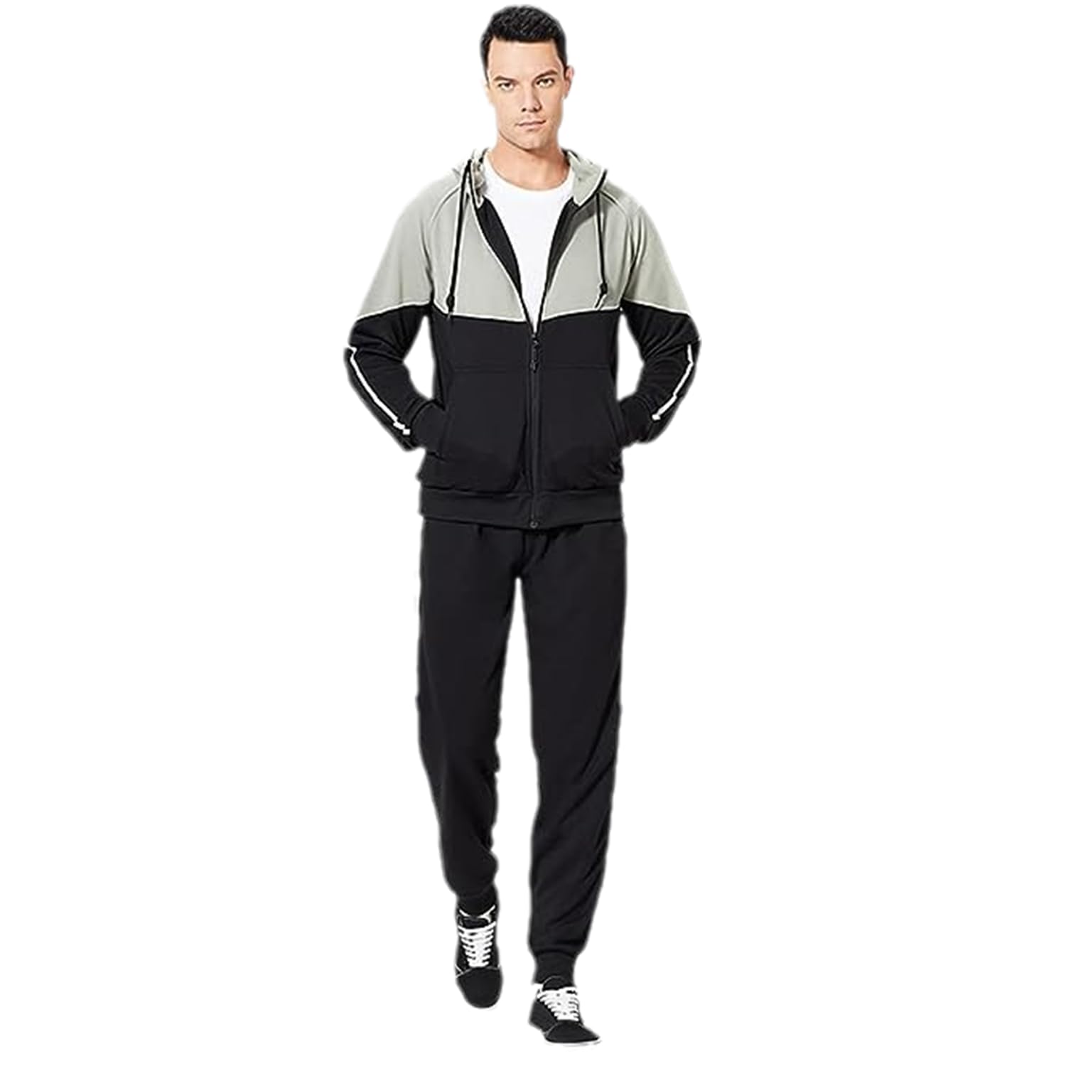 SeocsingMen’s Tracksuit Full Zip Hoodie Sweatsuit 2 Pieces Athletic Running Jogging Sports Casual Sweat Suits with Pockets