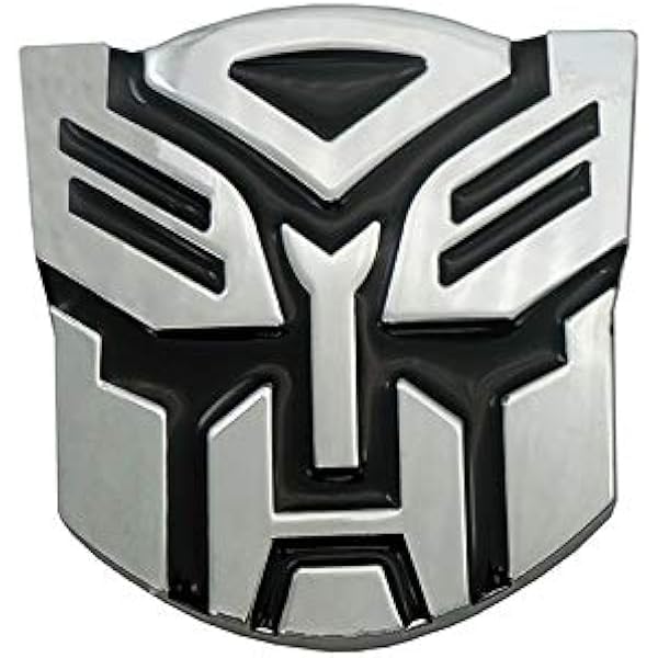 Image of VRT 3D Chrome Emblem Automotive Car, Bike Badges Logo Self Adhesive Sticker (Trans-Formers, Silver)