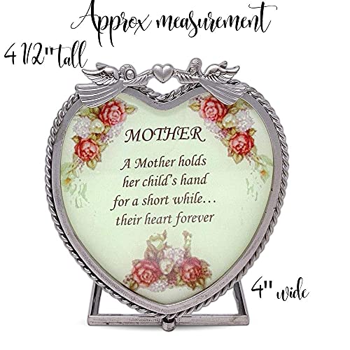 Heartfelt Heart Shaped Tealight Candleholder With Special Poem And Angels & Roses Design - 4.5" X 4" X 3" #TOP2