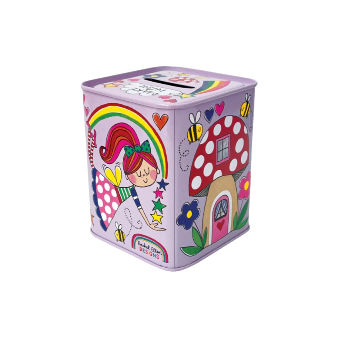 Rachel Ellen Make a Wish Children’s Money Box Tin – Kids Coin Bank & Savings Tin, Cute Metal Piggy Bank Alternative