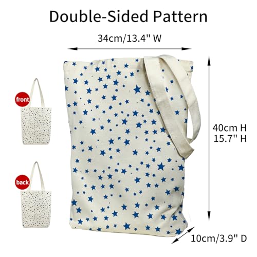 Bolso Tote de Lona para Mujer con Cremallera y Bolsillo miniatura 4