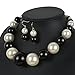 KOSMOS-LI Large Style Big Faux Pearl Strand Choker Necklace With Earrings Set