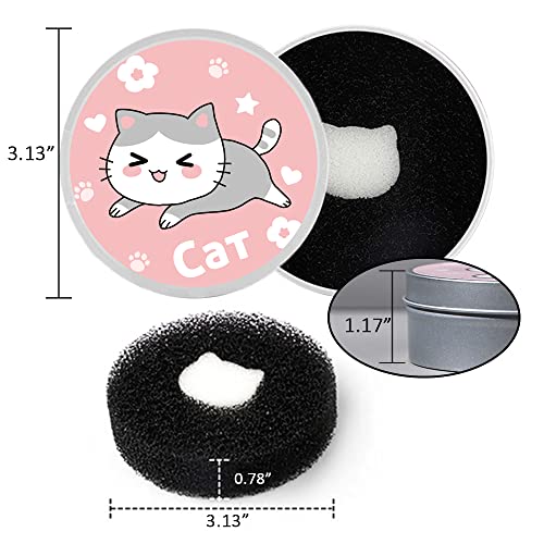 Makeup Brush Cleaner - 4 Pack Color Removal Sponge Brush Cleaner With One Silver Tin And Lid - Stipple Sponge For Quick Color Switch, Travel (Style B) #TOP6
