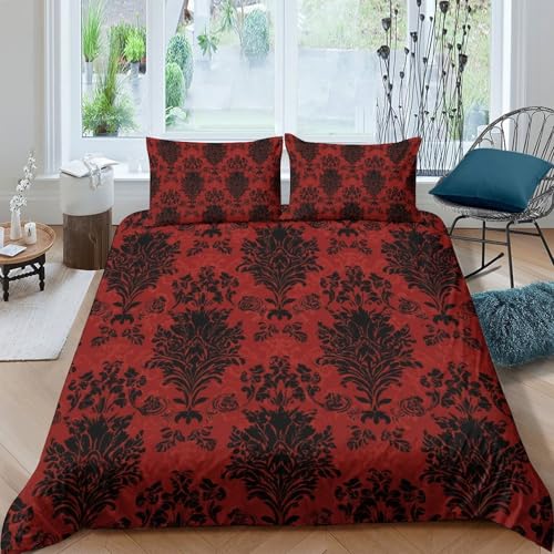 Housse de couette baroque anti-plis en microfibre pour un lit single impeccable
