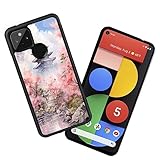 CHUANSHI Phone Case for Google Pixel 5 with Sakura Designer Art105 Pattern Shockproof TPU Silicone Protective Cover FHW