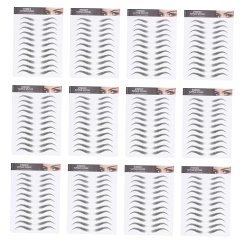 Ipetboom 12 hojas Pegatinas de Cejas Impermeables Tatuajes Temporales Realistas Relleno Natural para Cejas Claras o Escasas