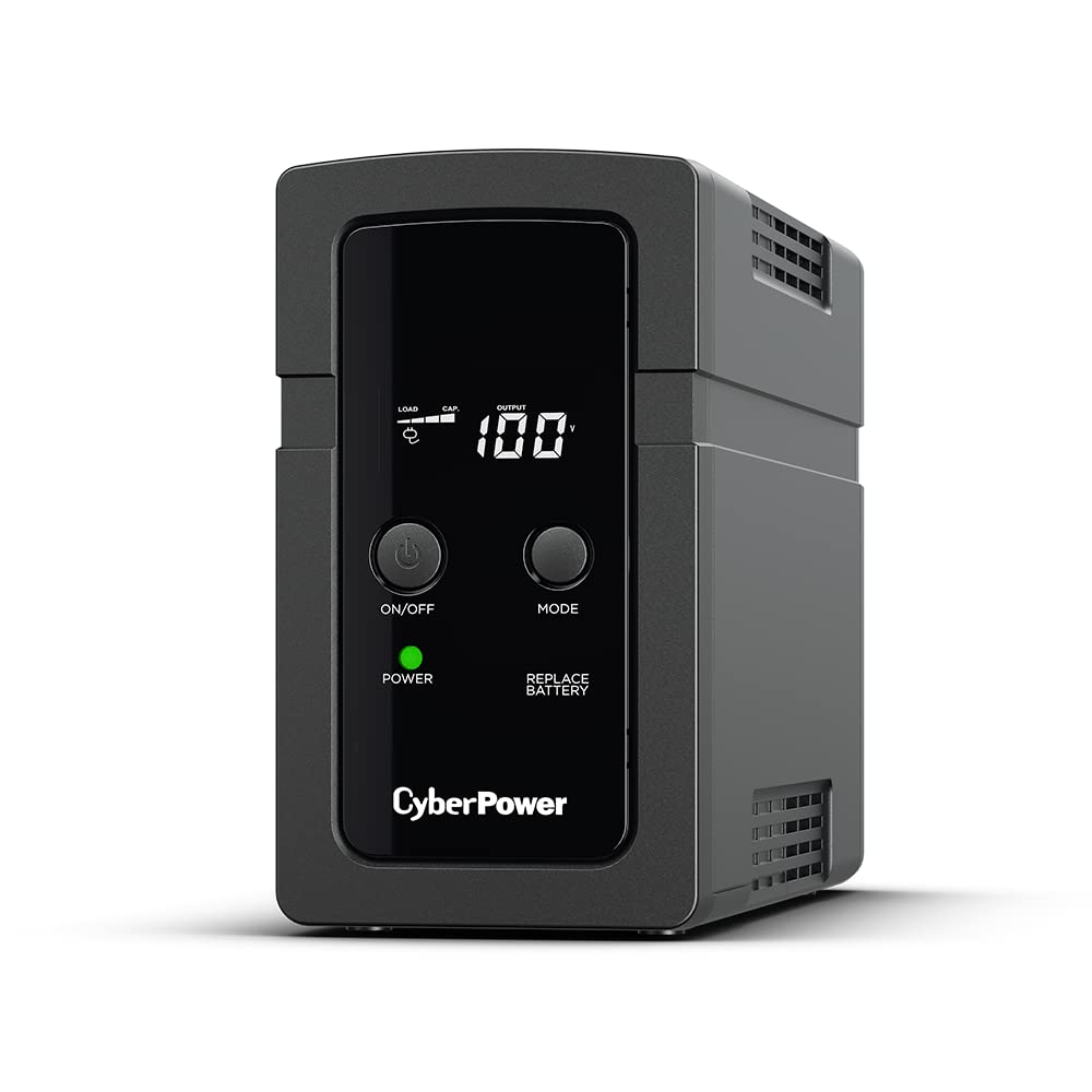 CyberPower CyberPower CPJ500 مصدر طاقة غير منقطع UPS تجاري عبر الإنترنت/موجة جيبية 500 فولت أمبير/300 واط للاستخدام المنزلي