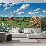Esthétique Ferme Champs Marguerites Papier Peint Panoramique : Ce Papier Peint Panoramique à Effet 3D Met en Valeur des Motifs Campagne Peinture À L'Huile Riches en Détails et Crée une Forte Sensation de Profondeur Visuelle Ainsi qu’un Effet d’Agrandissement de l’Espace. Résistant à la Lumière, ce Papier Peint Mural Conserve son Éclat dans le Temps et Instaure une Ambiance Immersive, Naturelle et Élégante