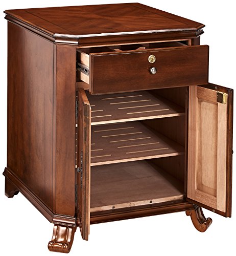 Quality Importers Trading Company Montegue Cabinet Humidor, For Up To 1500 Cigars, 2 Adjustable Cedar Shelves, 2 Interior A/C Outlets #TOP2