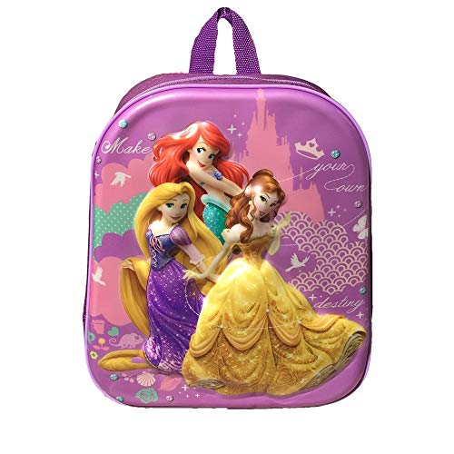 Mochila infantil 3D Princesa Belle Rapunzel Ariel en relieve Disney Niña Niño Asilo