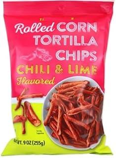 Trader Joe's Chili and Lime Corn Tortilla Chips, Gluten Free (255g/9oz) Pack 1