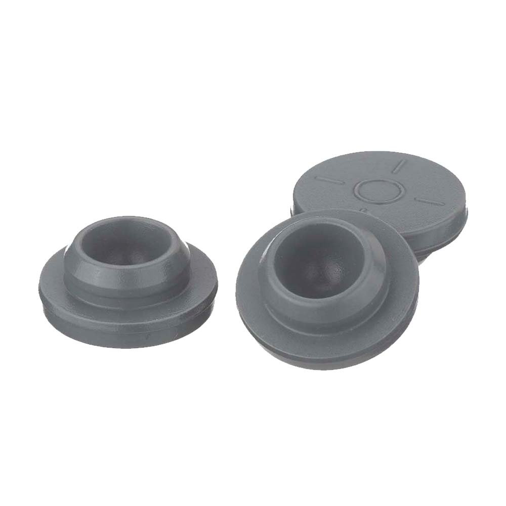 Wheaton W224100421 Rubber 20mm Straight Plug Stopper, Gray Bromobutyl