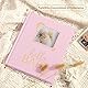 Lanpn Hello Baby Erstes 5 Jahr Babytagebuch für Mädchen Junge, Leinen Baby Tagebuch zum Eintragen Babybuch mit DIY-Fenster für neue Eltern, Baby Erinnerungsbuch Baby Album Geschenk (Rosa, 154 Seiten)