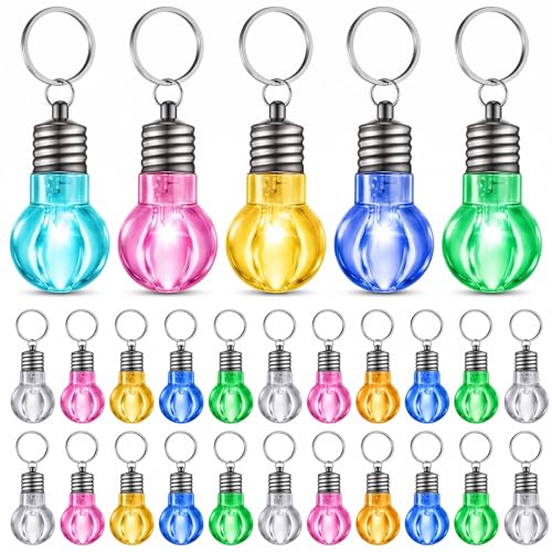 Nosiny 24 Pcs VBS 2026 Light Bulb Keychains, Neon LED
