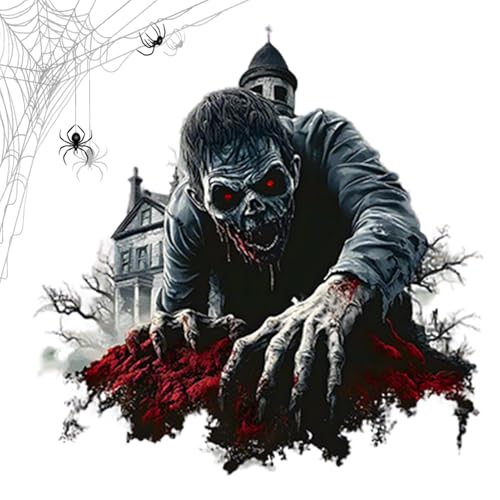 Ahuuen Décoration Murale Halloween,Décorations Zombie Halloween 3D | Autocollants Muraux Adhésifs Design Gothique pour Maison Bureau Salle de Bain Chambre sans Traces