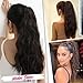 rosmile Corn Wave Drawstring Ponytail 140 Grams Natural Black Wave Ponytail Clip in Extension 22 Inches Synthetic Corn Curly Wave Ponytail for Black Women(1B,Natural Black)