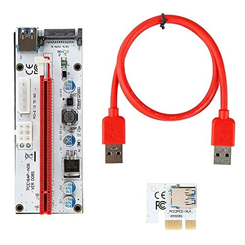 Xsentuals VER008S PCI-E Riser Card PCI Express 1x to 16x Adapter Extender 0.6M USB 3.0 Cable SATA 4Pin 6Pin Power for GPU Mining-image-26