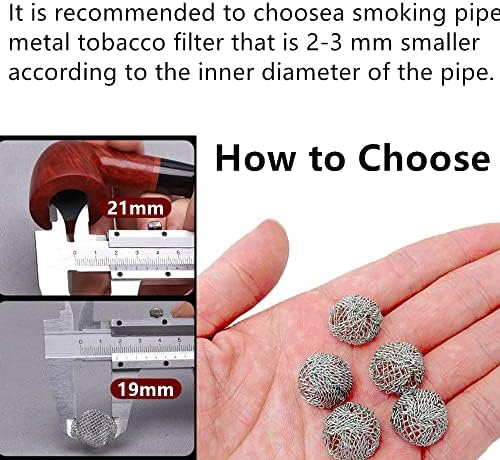 100 Pcs Smoking Pipe Metal Tobacco Filters Smoking Filter Balls Metal Tobacco Screen Filters for Smoking Pipe