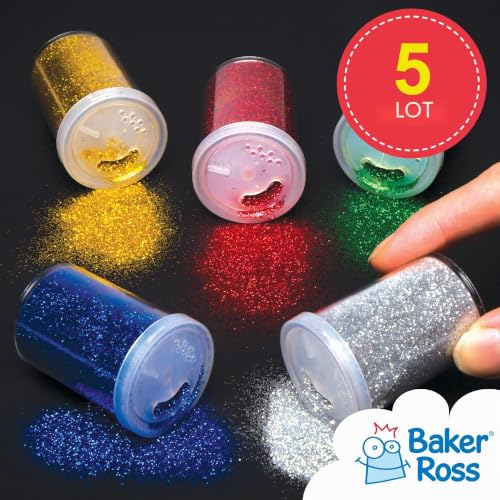 Baker Ross Distributeurs de paillettes (lot de 5), loisirs créatifs pour enfants, Coloris Assortis, 20 g – vue 2