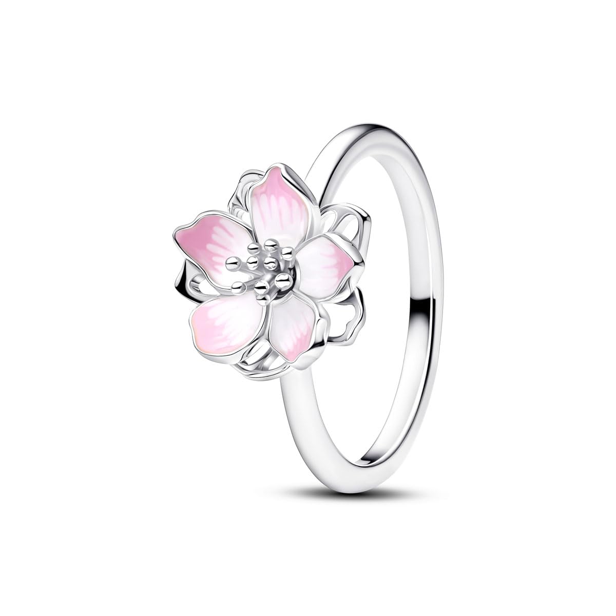 Pandora Bague pour Femme en Argent avec Fleur de Cerisier 194371C01, 52, Argent Sterling, Pas de Pierre précieuse