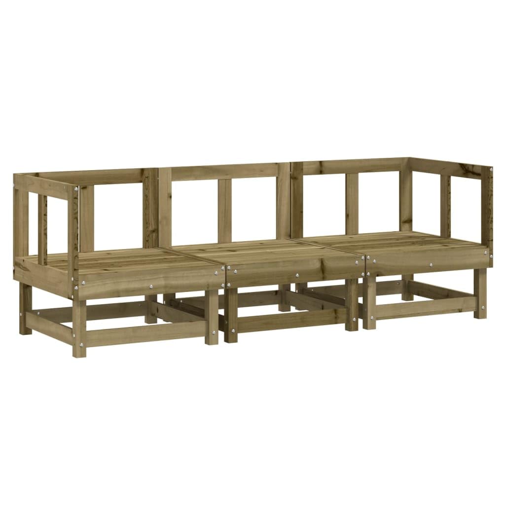 Juego de salón de jardín de 3 piezas de madera de pino