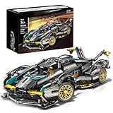 Voiture de Sport Technique Blocs de Construction, 1:14 MOC V12 Ensemble de Construction de Véhicule de Modèle de Voiture de Course, Voiture de Course à Collectionner pour Enfants (1012 pièces)