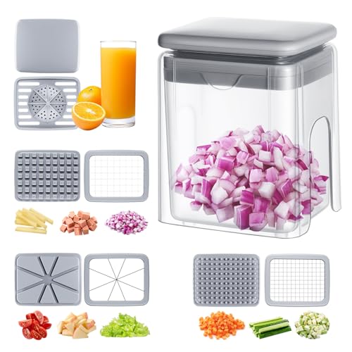 Picadora de verduras | Picadora manual multifunción 4 en 1 con contenedor, cortador de verduras y picadora - para repostería, camping, , hamburguesas, , zanahoria, tomate