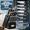 Cutluxe 15-Piece Knife Set – Premium Black Wood Block – Knife Set for Kitchen, Ultra Sharp High Carbon German Stainless Steel, Full Tang – Artisan Series