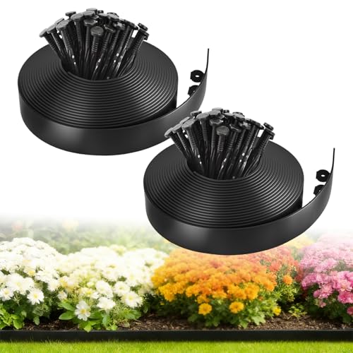 4-in 100-ft Plastic Landscape Edging Decoration Equipped with 150 Stakes