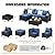 JOYURE 5 Pieces Patio Furniture Set All-Weather Outdoor Wicker Sectional Conversation Sofa Rattan Patio Seating Sofa with Cushion and Glass Table and Ottoman for Porch Poolside,Navy