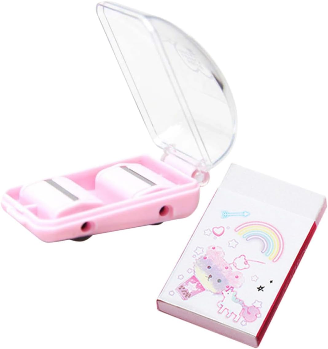 Compact Desk Eraser Roller Cleaner for Home Desk, Pink Plastic TPR