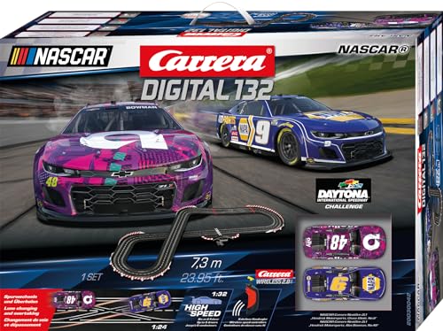 Carrera Digital 132 20030042 NASCAR Daytona Challenge 1:32 Scale Slot Car Racing Track Set - Includes Two 1:32 Scale Digital Cars & Two Speed Controllers Ages 8+