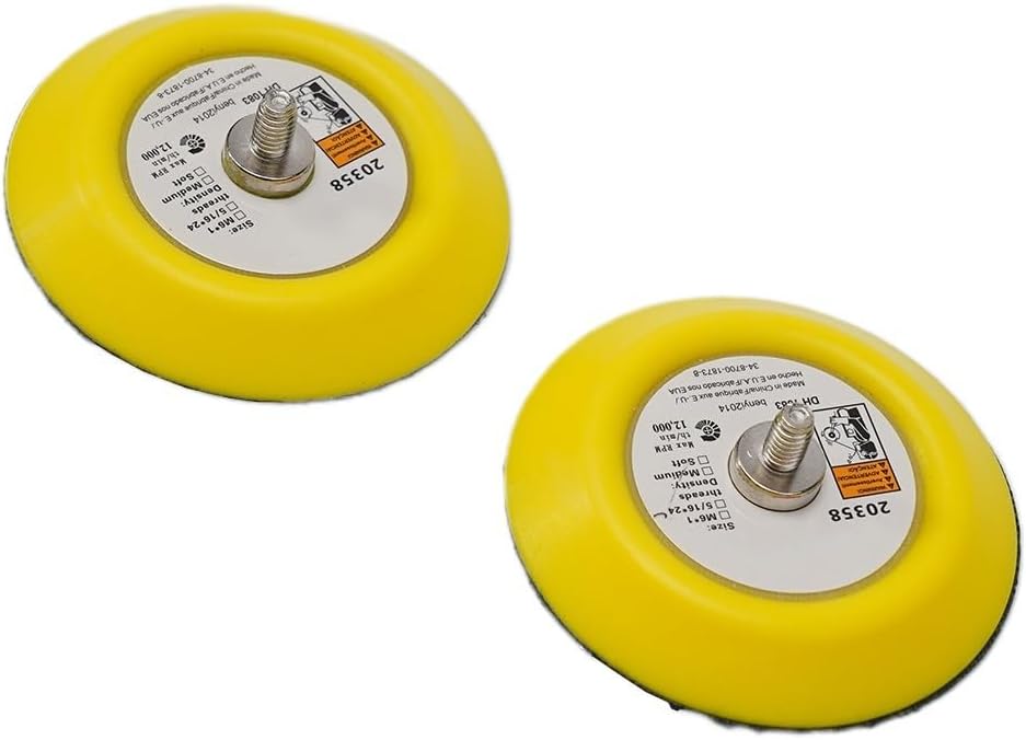 3" 75mm Sanding and Polishing Backing Pad with M6 Thread, Dual Purpose Rubber Pad for Air Sander, High Speed 12000 RPM, Pneumatic Tool Accessory, 2 Pack