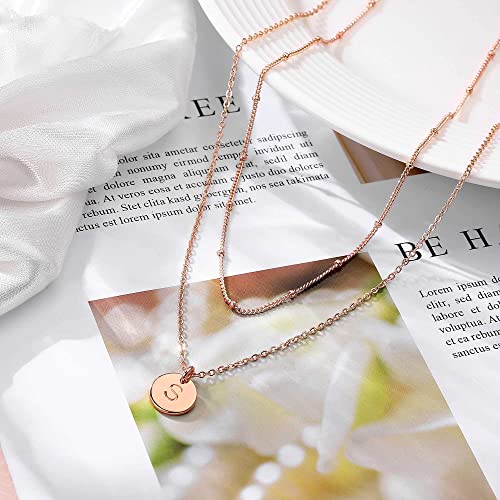 Iefwell Rose Gold Necklaces For Women, Layered Necklaces For Women Teen Girls Letter Necklaces Initial Necklaces For Teen Girls Necklaces Jewelry For Teen Girls Gifts（A） #TOP7