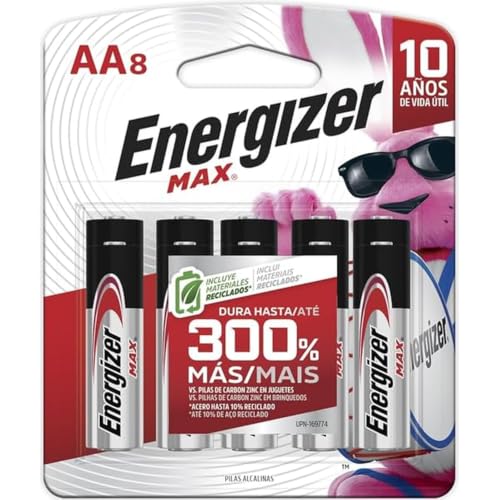 Image of Eveready Energizer Max Alkaline AAA Batteries 8 ea, Silver (E92MP-8)