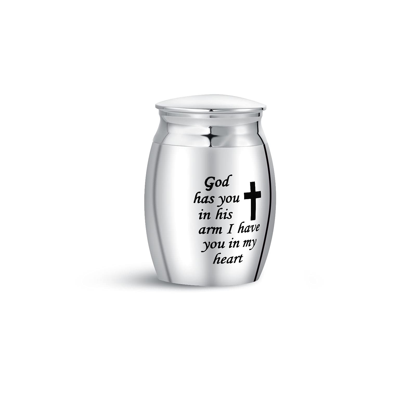 Minijewelry God Has You In His Arm... Mini Cremation Urn For Ashes God Has You In His Arm Mum Mom Dog Bird Cat Dad Family Father Funeral Sepulchral Cinerary Keepsake Memorial Bottle