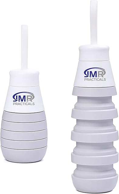 COLLAPSIBLE WATER BOTTLE - SPACE SAVING, ECO FRIENDLY, NON TOXIC, LEAK PROOF - SATISFACTORY MONEY BACK GUARANTEE (Silver Gray)