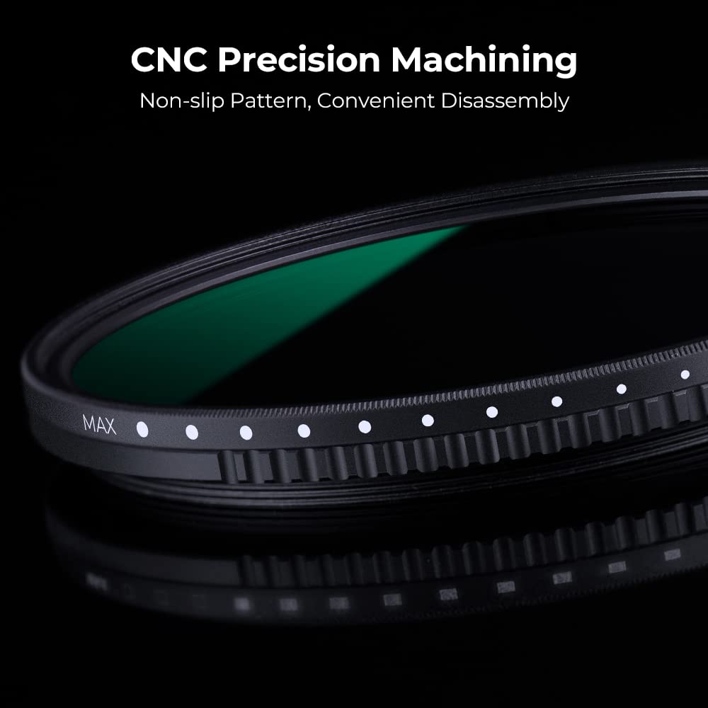 K&F CONCEPT Nano-Dazzel 72mm Filtro Variabile ND8-2000 (3-11 f-stops) | Filtri Densità Neutra in Vetro Ottico con Rivestimento Nano a 24 Strati - FN503