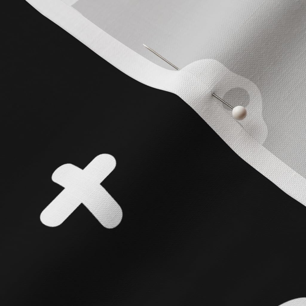 Spoonflower Fabric - Skull Cross Skulls Monochrome Minimal Printed on Petal Signature Cotton Fabric by The Yard - Sewing Quilting Apparel Crafts Decor