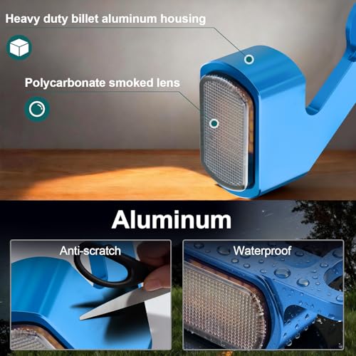 Image of MoKitDora LED Turn Signals Front Mini Blinkers Running Light for 2009-2017 Harley Touring Street Road Electra Glide King 2015-2024 Softail Breakout Deluxe Fat Boy Street Bob, Blue Housing