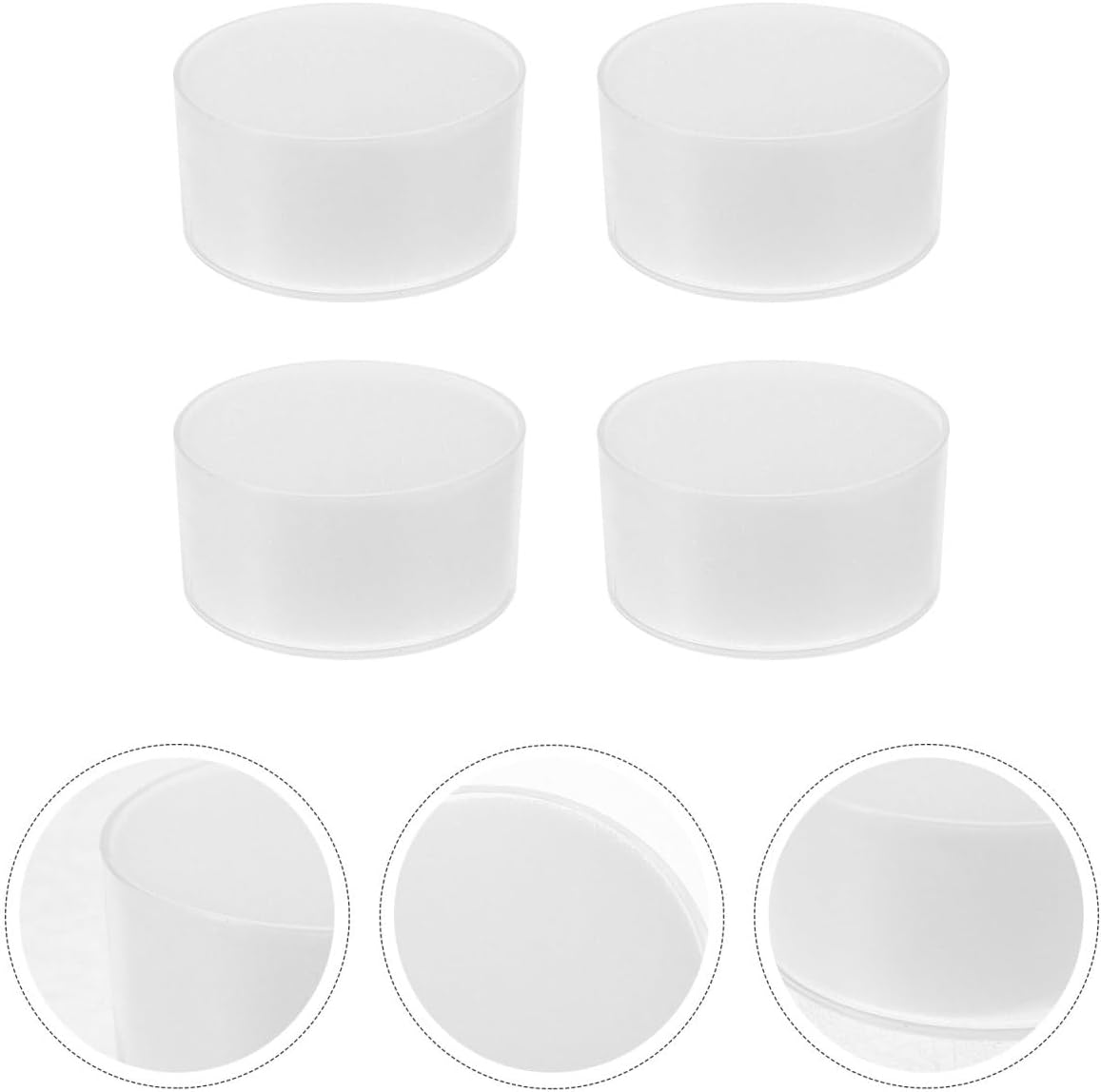 Angoily Fingertip Moistener Cup, 4Pcs Finger Sponge, Finger Wet Sponge Cup, Cash Counting Stationery for Money Counting and Paper Sorting for Cashiers, Tellers, Document Filing, Plastic, White